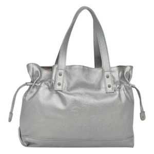 BURBERRY Blue Label Tote Bag Canvas Silver Auth mr1220 - Picture 1 of 20