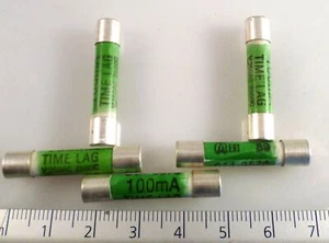 Fusibles de cerámica Alert 89 Time Lag 014-9570 250VAC/DC 100mA 32mm 5 piezas MBL5-1 - Imagen 1 de 2