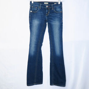 Buckle MEK Getty Boot Cut Womens Low Rise Jeans Medium Wash Sz 25x34 Distressed