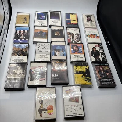 22 Cassette Music Tape Lot Mixed Artists - Johnny Cash Sting Abba ZZ Top Madonna - Image 1 of 4