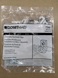 CLOSETMAID 7546 Clip da parete per calcestruzzo/borchie QTÀ: 12 bianco - Foto 1 di 2