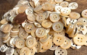 8 Beautiful Iridescent Beige Trocas MOP Natural Shell Buttons 12.5mm 1/2" 12850 - Picture 1 of 4