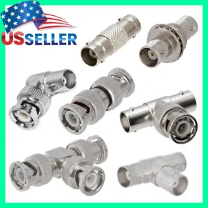 BNC to BNC Adapter Male Female Connector Splitter Coupler Cable Angle Converter - Picture 1 of 9