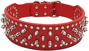 Collare De Cuero Para Perro Con Tachuelas Para Perros Grandes Y Medianos - Foto 1 di 14