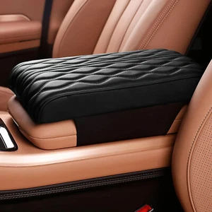 Universal Car SUV Armrest Pad Cover Center Console Box Mat PU Leather Cushion - Picture 1 of 14