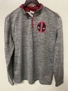 Marvel’s Deadpool 1/4 Cremallera Gris Pullover Chaqueta Sudadera Talla M/M 38/40 - Imagen 1 de 5