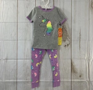 Wonder Nation Pajama Set Short Sleeve Top and Bottoms Unicorn Toddler Girls Size - Picture 1 of 2
