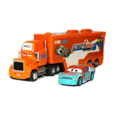 DISNEY MODEL CAR 2-Pack Disney Pixar Cars NO.92 Sputter Stop & Hauler Truck Diecast Toys 1:55 Car