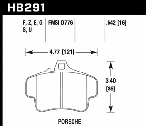 Hawk Performance HB291F.642 Disc Brake Pad Fits 98-05 PORSCHE 911 - Picture 1 of 1