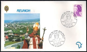 1989-Fdc-enveloppe 1° jour**Vatican-Pape J.Paul II-Visite St.Denis(974)-Reunion - Imagen 1 de 1
