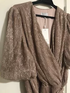 Size 18 Tokito Curve NWT Pink / Rose Gold Glittery Knee Length Dress - Picture 1 of 10