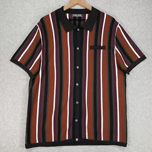 Paul Jones Knit Shirt Mens XL Multicolor Striped Short Sleeve Preppy Bowling - Picture 1 of 8