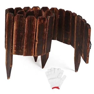 Garden Wooden Fence Anti-Corrosive Outdoor Landscape Edging Flexible - Picture 1 of 7