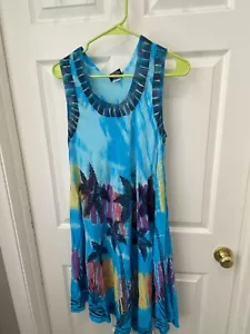 Costume copricostume da bagno tubino garza tie dye medio grande vintage spiaggia hippie - Foto 1 di 5
