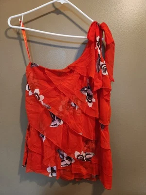 Top Pullover Mujer Casa Blanca Mercado Negro Hombro Descubierto Rojo Floral Talla Mediana Foto 1 de 4