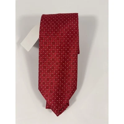 Corbata Portafolio Perry Ellis Para Hombre Roja Micro Punto Cuadros Patrón Prendas para el Cuello Clásicas Nueva Foto 1 de 4