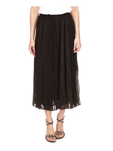 MICHAEL MICHAEL KORS Womens Black Lined Elastic Waist Pull-on Midi Skirt L - Picture 1 of 8