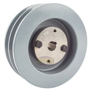 Cast Iron 5.5" Dual Groove Pulley Belt B Section 5L with 5/8" Sheave Bushing - Picture 1 of 6