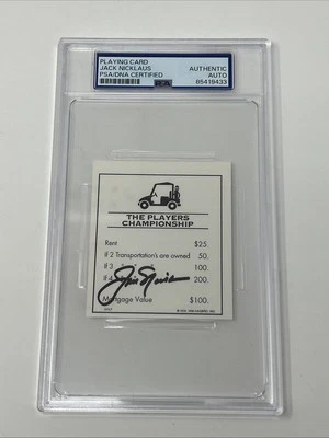 Jack Nicklaus Signed monopoly playing card, PSADNA authenticated and slabbed PGA - Image 1 of 4