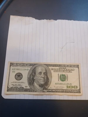 1996 Hundred Dollar Bill - AB 58811104 BB2 - Image 1 of 4