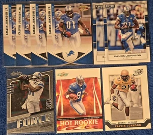 Calvin Johnson 2007 Score Hot Rookie, 2007 Press Pass Rookie Card, 9 ct lot  - Picture 1 of 1