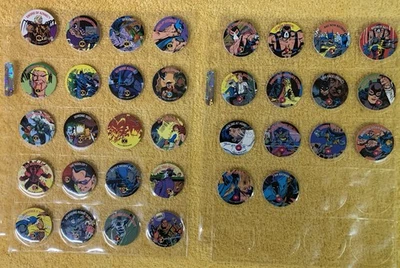 DC Comics Batman 1993 Skybox Skycaps 34 POGS Lot - In Sheet Protectors Near Mint - Image 1 of 4