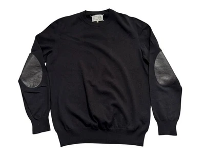 Suéter Maison Margiela Line 14 Cuero Parche en el Codo Talla Mediana M Negro Foto 1 de 4