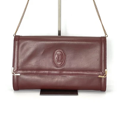 Cartier Must de Cartier Bolso sin asas Bolso de hombro Cadena Cuero Auténtico Foto 1 de 4