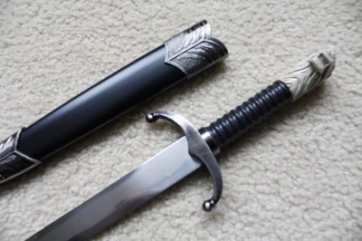 S1089 RÉPLICA DE PELÍCULA EN MINIATURA LONGCLAW ESPADA CRUDA DE JON SNOW LOBO DIRECTO 12,3" Foto 1 de 4