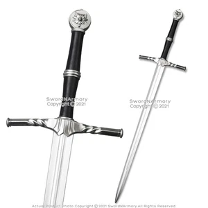 ESPUMA Alta Densidad Fantasía Geralt Acero Plata Espada Larga Disfraz Juegos con disfraces - Imagen 1 de 5