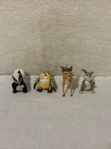 Lot complet de 4 jouets McDonald's Happy Meal Thumper Flower 1988 Walt Disney's Bambi - Photo 1/18