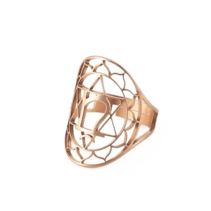 Anillo Ajustable En Filigrana Flor De La Vida Cosplay Elfo Color Oro Rosa - Imagen 1 de 4