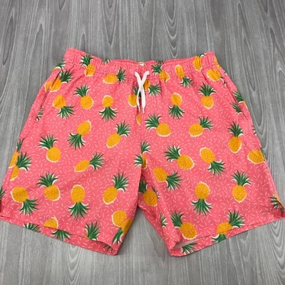 Costume da bagno uomo fondo orso grande rosa stampa ananas tasche spiaggia surf 7” - Immagine 1 di 4