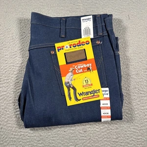 Jeans Wrangler uomo 40x38 vestibilità originale taglio cowboy western rigido indaco nuovo con etichette 13 BMWZ - Foto 1 di 7