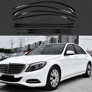 New Black Gloss Windows Strip Cover Trim For Mercedes-Benz S-Class W222 2014-20 - Imagen 1 de 6