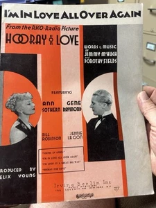 M Movie Musical sheet music HOORAY FOR LOVE (Ann Sothern) ‘All Over Again’ - Imagen 1 de 1