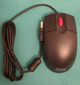 IBM MO28UOL Mouse 3 Button USB Opticall PC Computer Mice Black Vintage - Picture 1 of 6