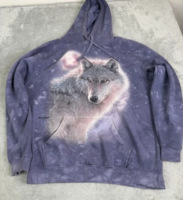 Sudadera con capucha pulóver The Mountain Wolf Nature para hombre talla mediana púrpura Foto 1 de 4