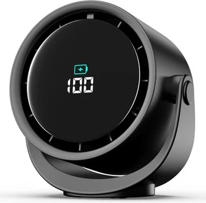 Tragbarer Schreibtischventilator für Schlafzimmer, Turbo Tischventilatoren mit Smile Icon LED Display, - Bild 1 von 7