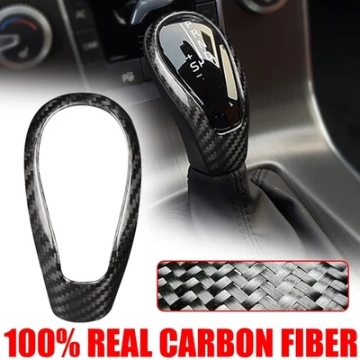 Real CARBON FIBER Gear SHIFT KNOB TRIM COVER For Volvo S60 V60 XC60 2013-2017 - Imagem 1 de 4