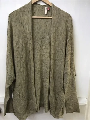 Cárdigan Suéter Pilcro Anthropologie Mujer Mezcla Lino Manga Murciélago Oliva Talla M Foto 1 de 3