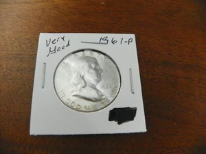 1961 P Franklin Silver Half Dollar Philadelphia .900 Feinsilber 90% SEHR GUT - Bild 1 von 2