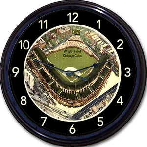 Chicago Cubs Wrigley Field Wall Clock Baseball MLB Cubbies Postcard Image - Picture 1 of 1