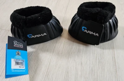 Arma Equine Defense System Fleece/Rubber Overreach Boots 134F Black - Image 1 of 4