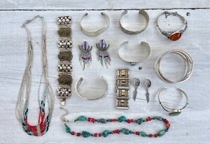 Lote Mixto de 13 Piezas Colección de Joyas Sterling Southwest y Otras - Imagen 1 de 12