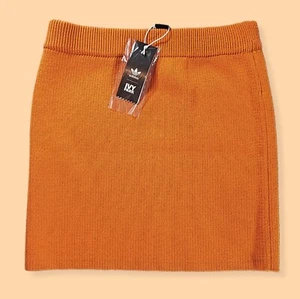 Adidas Ivy Park Rib Skirt Orange Stretch Mini Skirt Size Medium UK 12-14 Beyonce - Picture 1 of 8