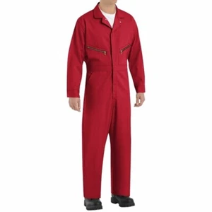 c12 Red Kap Men's 56_RG Red Zip-front Cotton Coverall - Picture 1 of 3