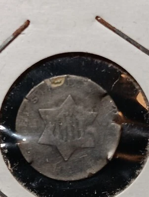 👉1857 Three Cen.t Silver  3cs     D/410 - Image 1 of 2