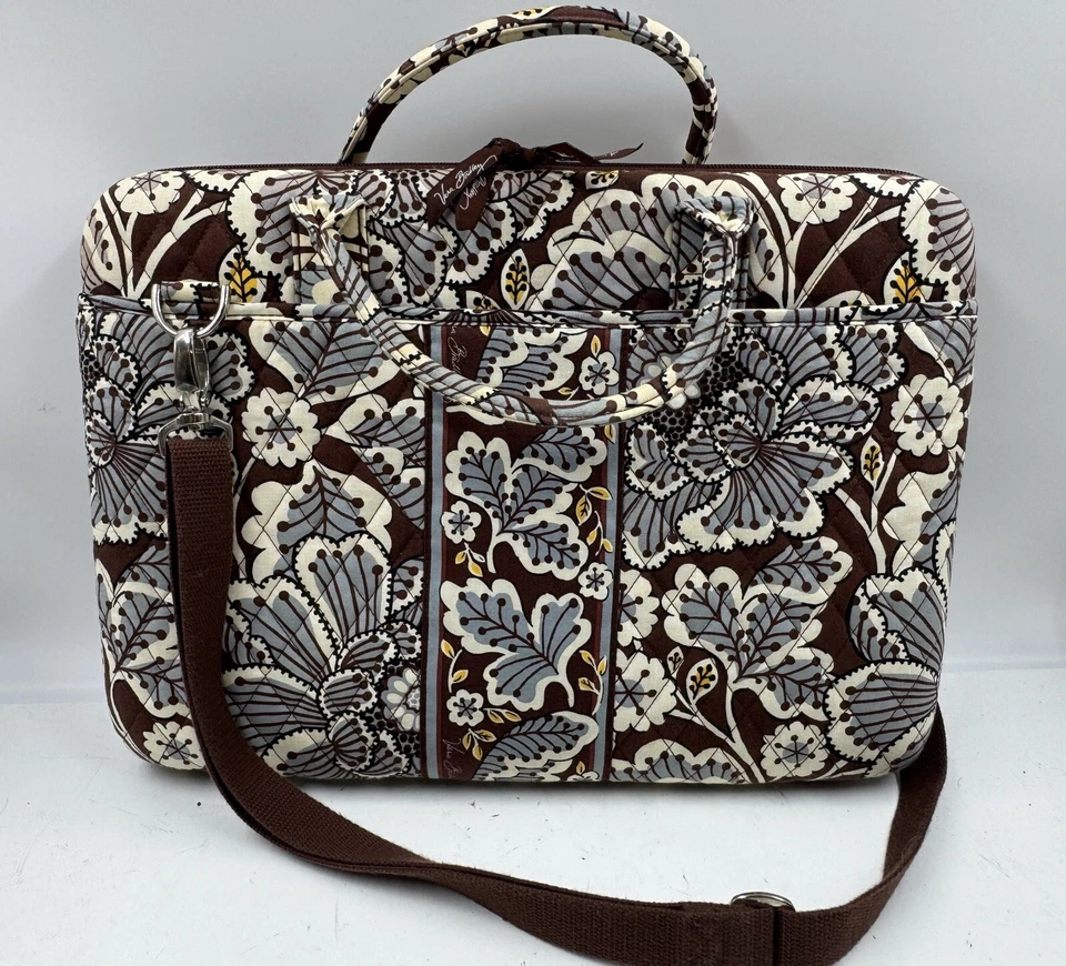 Vera Bradley Hardcover Laptop Bag Java Blue Crossbody Messenger Bag - Image 1 of 4