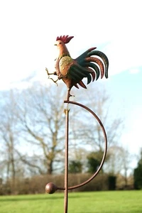 Cockerel Bird Rocking Balancing Garden Ornament Decoration Flying Rocker Stake - Picture 1 of 12